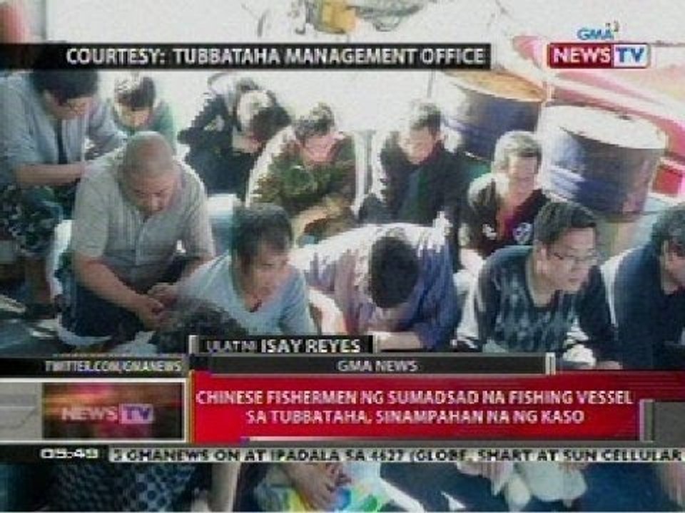 QRT: Chinese fishermen ng sumadsad na fishing vessel sa Tubbataha Reef, sinampahan na ng kaso