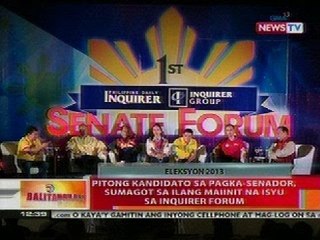BT: Pitong kandidato sa pagka-senador, sumagot sa ilang maiinit na isyu sa Inquirer forum