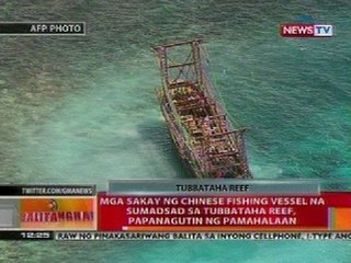 Mga sakay ng Chinese fishing vessel na sumadsasd sa Tubbataha Reef, papanugutin ng pamahalaan
