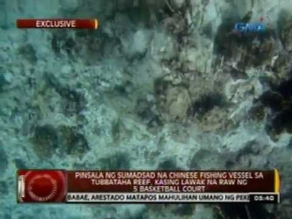 Pinsala ng sumadsad na Chinese vessel sa Tubbataha Reef, kasing lawak na raw ng 5 basketball court