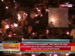 BT: White vote movement, inilabas na ang listahan ng 6 senatorial candidates na susuportahan
