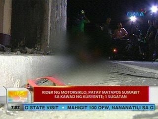 UB: Rider ng motorsiklo, patay matapos sumabit sa kawad ng kuryente; 1 sugatan