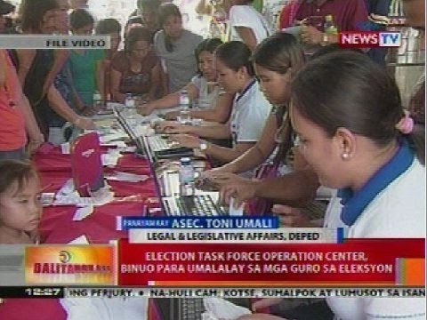 BT: Election Task Force Operation Center, binuo para umalalay sa mga guro sa eleksyon