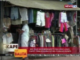 KB: BIR: Mga magnenegosyo ng ukay-ukay, dapat ding magbayad ng tamang buwis