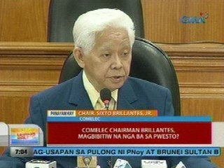 UB: COMELEC Chairman Brillantes, magbibitiw na nga ba sa pwesto?