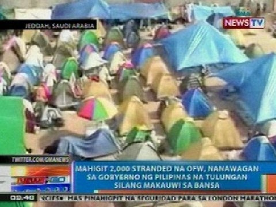 NTG: Stranded OFWs sa Saudi Arabia, nanawagan na tulungan silang makauwi sa bansa
