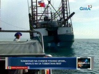 Saksi: Sumadsad na Chinese fishing vessel sa Tubbataha Reef, naialis na