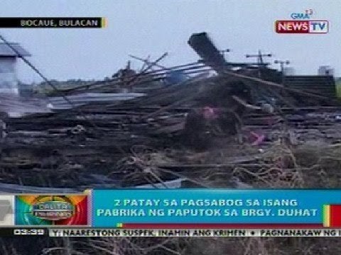 BP: 2 patay sa pagsabog sa isang pabrika ng paputok sa Bocaue, Bulacan