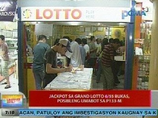 UB: Jackpot sa Grand Lotto 6/55 bukas, posibleng umabot sa P133-M