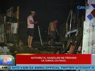 UB: 40 pamilya, nawalan ng tirahan sa sunog sa Pasig
