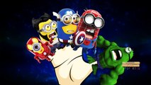 Minions Spiderman Cartoon Finger Family Children Nursery Rhymes | Hulk Captain America Finger Family