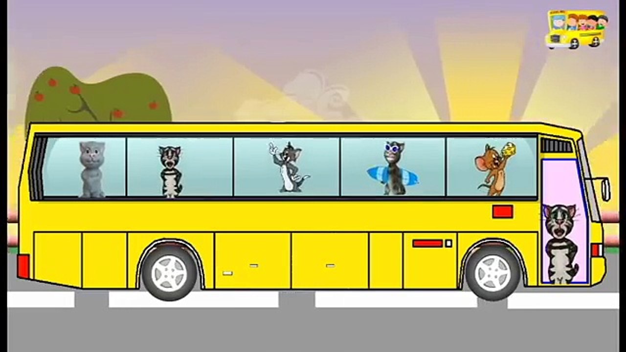 (Talking Tom) Wheels On The Bus Go Round And Round Kids Songs