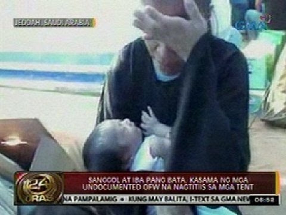 24 Oras: Sanggol at iba pang bata, kasama ng mga undocumented OFW na nagtitiis sa mga tent sa Jeddah