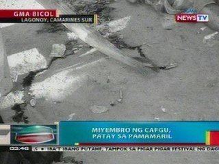 BP: Miyembro ng CAFGU, patay sa pamamaril sa Lagonoy, Camarines Sur