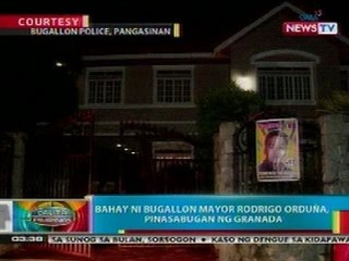 BP: Bahay ni Bugallon Mayor Rodrigo Orduña, pinasabugan ng granada
