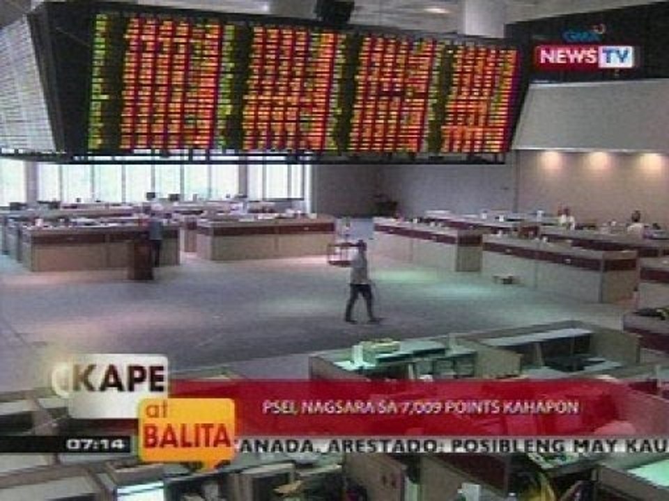 KB: PSEI, nagasara sa 7,009 points kahapon