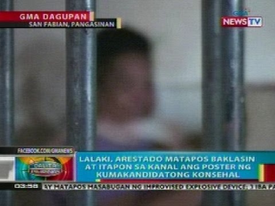 BP: Lalaki, arestado nang baklasin at itapon ang poster ng tumatakbong konsehal sa Pangasinan