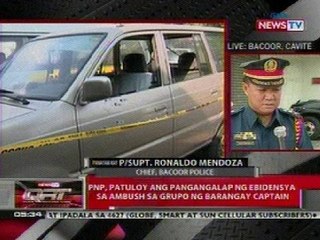 QRT: PNP, patuloy ang pangangalap ng ebidensya sa ambush sa Bacoor, Cavite
