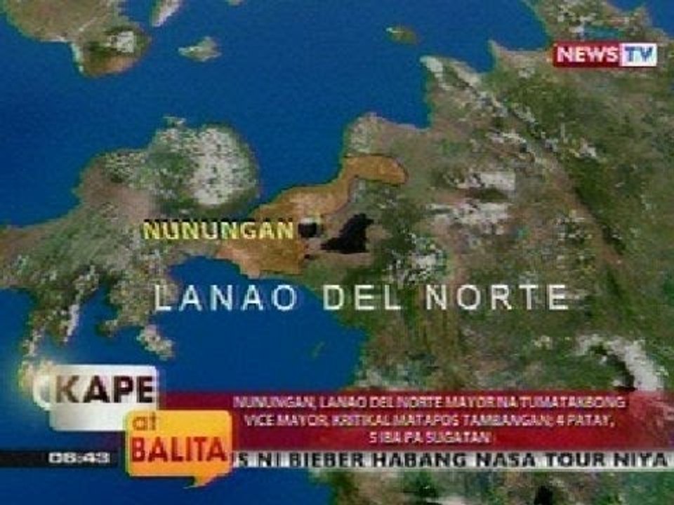 KB: Nunungan, Lanao Del Norte Mayor Manamparan, kritikal matapos tambangan