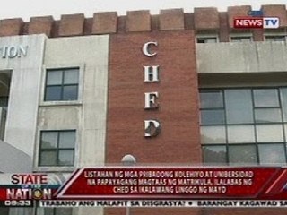 SONA: CHED, ilalabas sa Mayo ang listahan ng eskwelahang may tuition increase
