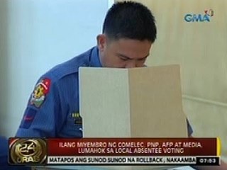 Ilang miyembro ng Comelec, PNP, AFP at Media, lumahok sa local absentee voting