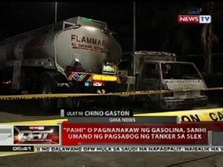 QRT: 'Paihi' o pagnanakaw ng gasolina, sanhi umano ng pagsabog ng tanker sa SLEX