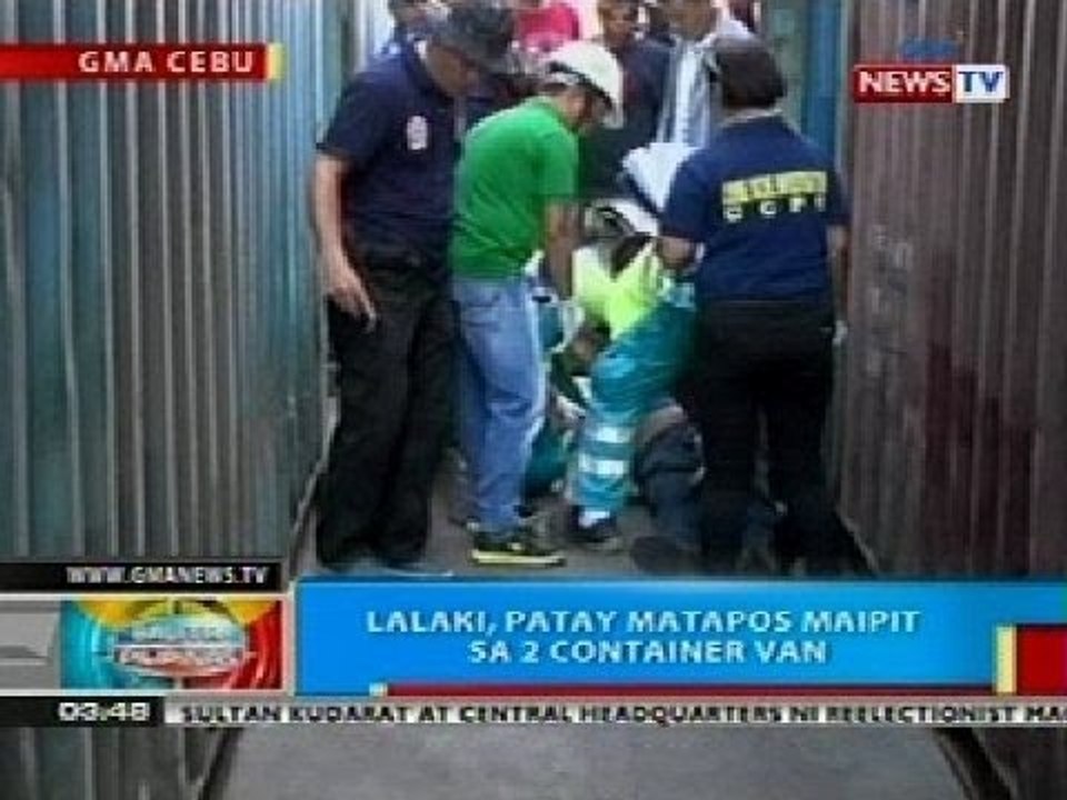 BP: Lalaki sa Cebu City, patay matapos maipit sa 2 container van