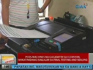 UB: PCOS machines na gagamitin sa eleksyon, nakatakdang isailalim sa final testing and sealing