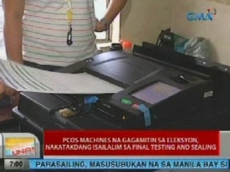 UB: PCOS machines na gagamitin sa eleksyon, nakatakdang isailalim sa final testing and sealing