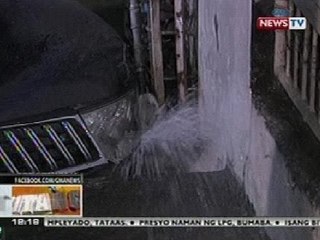 BT: Linya ng tubig sa QC, tumagas nang tumbukin ng SUV