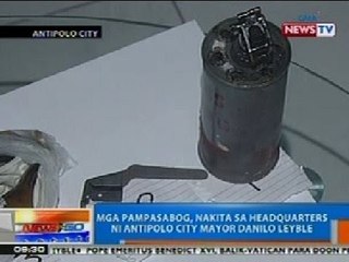 NTG: Mga pampasabog, nakita sa headquarters ni Antipolo City Mayor Danilo Leyble