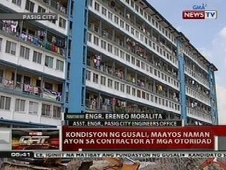QRT: Kondisyon ng gusali sa Pasig, maayos naman ayon sa contractor at mga otoridad