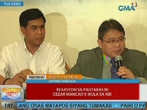 UB: Reaksyon ni Erap sa pagtakas ni Cezar Mancao II mula sa NBI