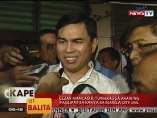 KB: Cezar Mancao II, tumakas sa araw ng paglipat sa kanya sa Manila City Jail