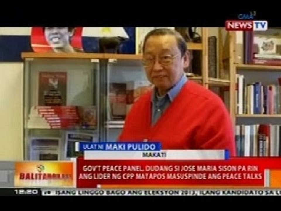Gov't peace panel, dudang si Jose Ma. Sison pa rin ang lider ng CPP nang masuspinde ang peace talks