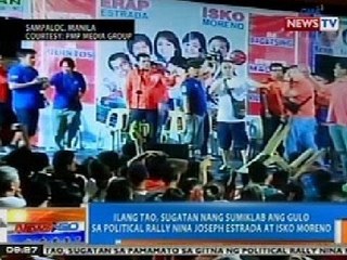 NTG: Ilang tao, sugatan nang sumiklab ang gulo sa political rally nina Erap at Isko sa Maynila