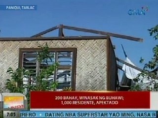 UB: 200 bahay sa Paniqui, Tarlac, winasak ng buhawi
