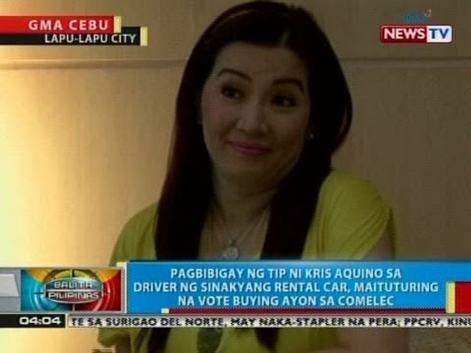 BP: Pagbibigay ng tip ni Kris Aquino sa driver ng taxi, maituturing na vote buying ayon sa COMELEC
