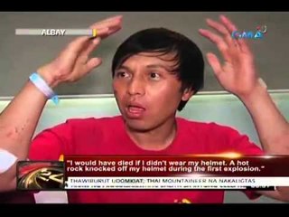 24 Oras: Apat na Thai mountaineer na   nailigtas sa mayon ash explosion, ikinwento   ang naranasan