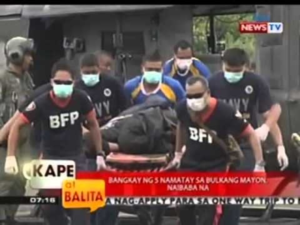 KB: Bangkay ng 5 namatay sa Bulkang Mayon, naibaba na