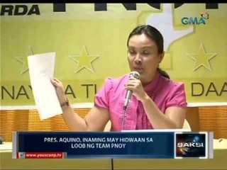 PNoy, inaming may hidwaan sa loob ng Team PNoy, partikular sa pagitan nina Legarda at Cayetano