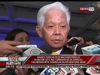 SONA: Source code ng PCOS machines para sa Eleksyon 2013, nai-turn over na sa Comelec