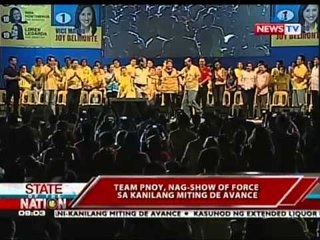 SONA: Team Pnoy, nag-show of force sa kanilang Miting de Avance