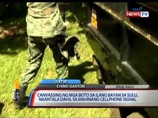 NTL: Canvassing ng mga boto sa ilang bayan sa Sulu, naantala dahil sa mahinang cellphone signal