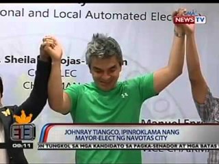 NTG: Johnray Tiangco, ipinroklama nang Mayor-elect ng Navotas City