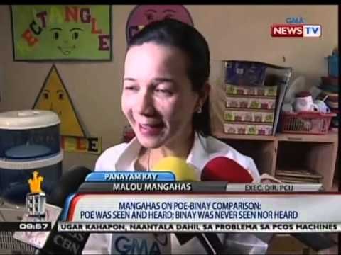Malou Mangahas on Poe-Binay comparison: Poe was seen and heard; Binay was never seen nor heard