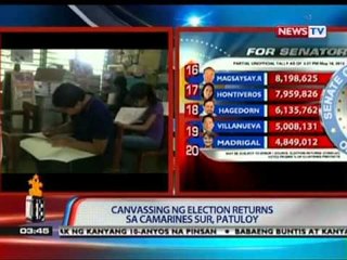 BP: Canvassing ng election returns sa CamSur, patuloy