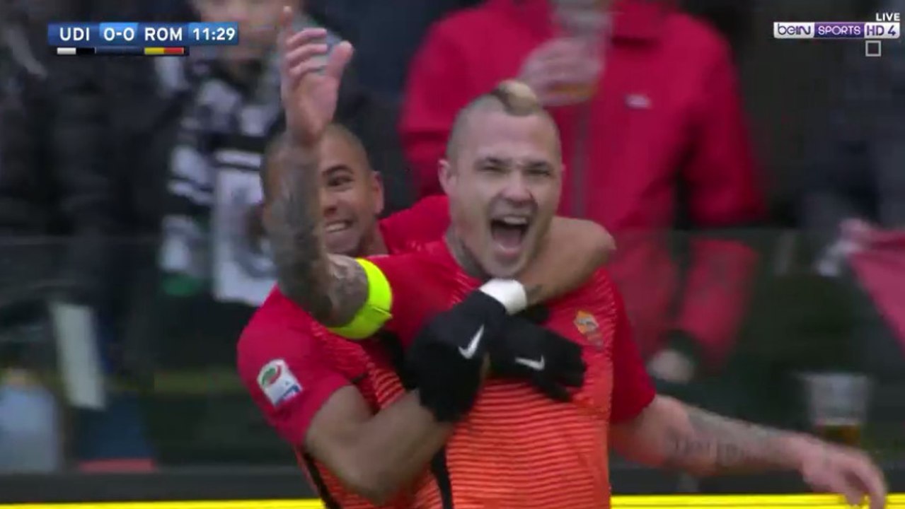 Radja Nainggolan Amazing Goal - Udinese Calcio 0-1 AS Roma - (15/01/2017)