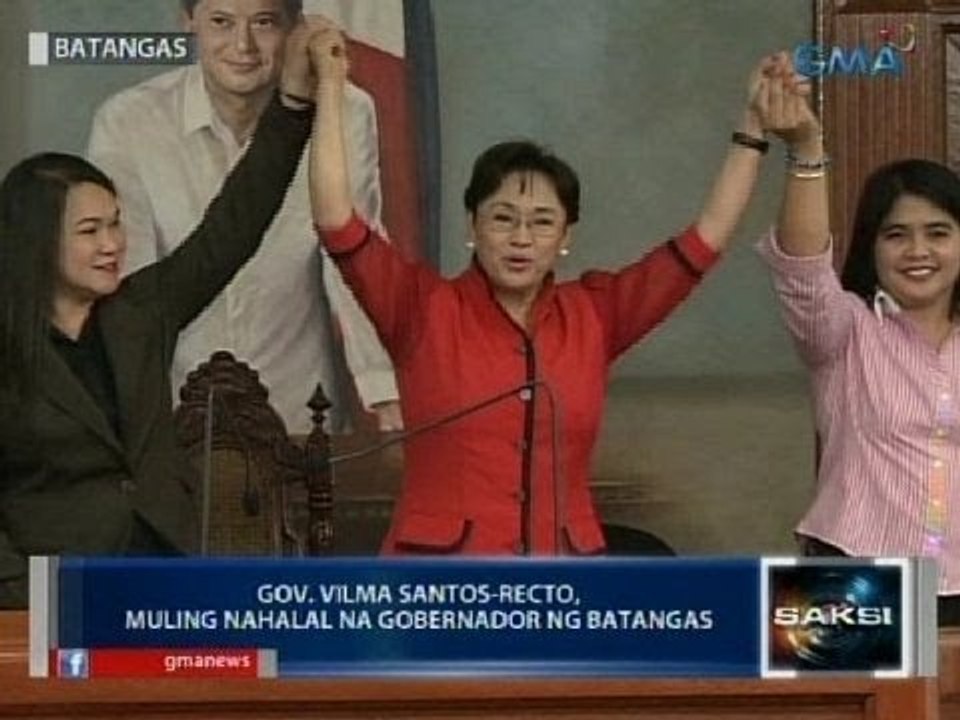 Saksi: Reelected Batangas Gov. Vilma Santos-Recto, wala pa raw plano sa 2016 elections