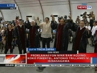 NTL: Proklamasyon nina Bam Aquino, Koko Pimentel, Antonio Trillanes IV, isinasagawa